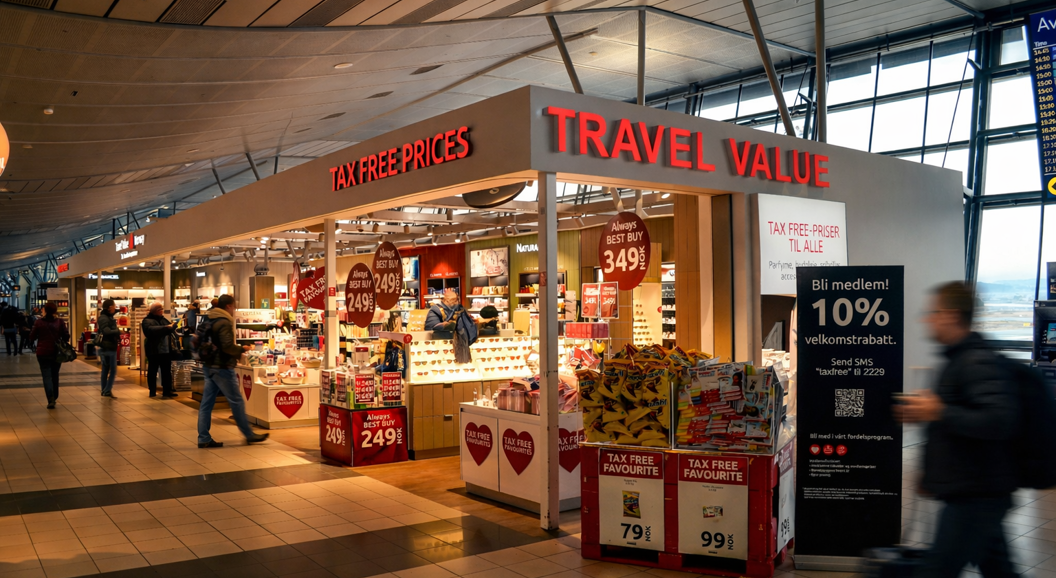 Kvinne som handler solbriller i en moderne butikk, iført en svart skinnjakke og smilende mens hun prøver et par solbriller på